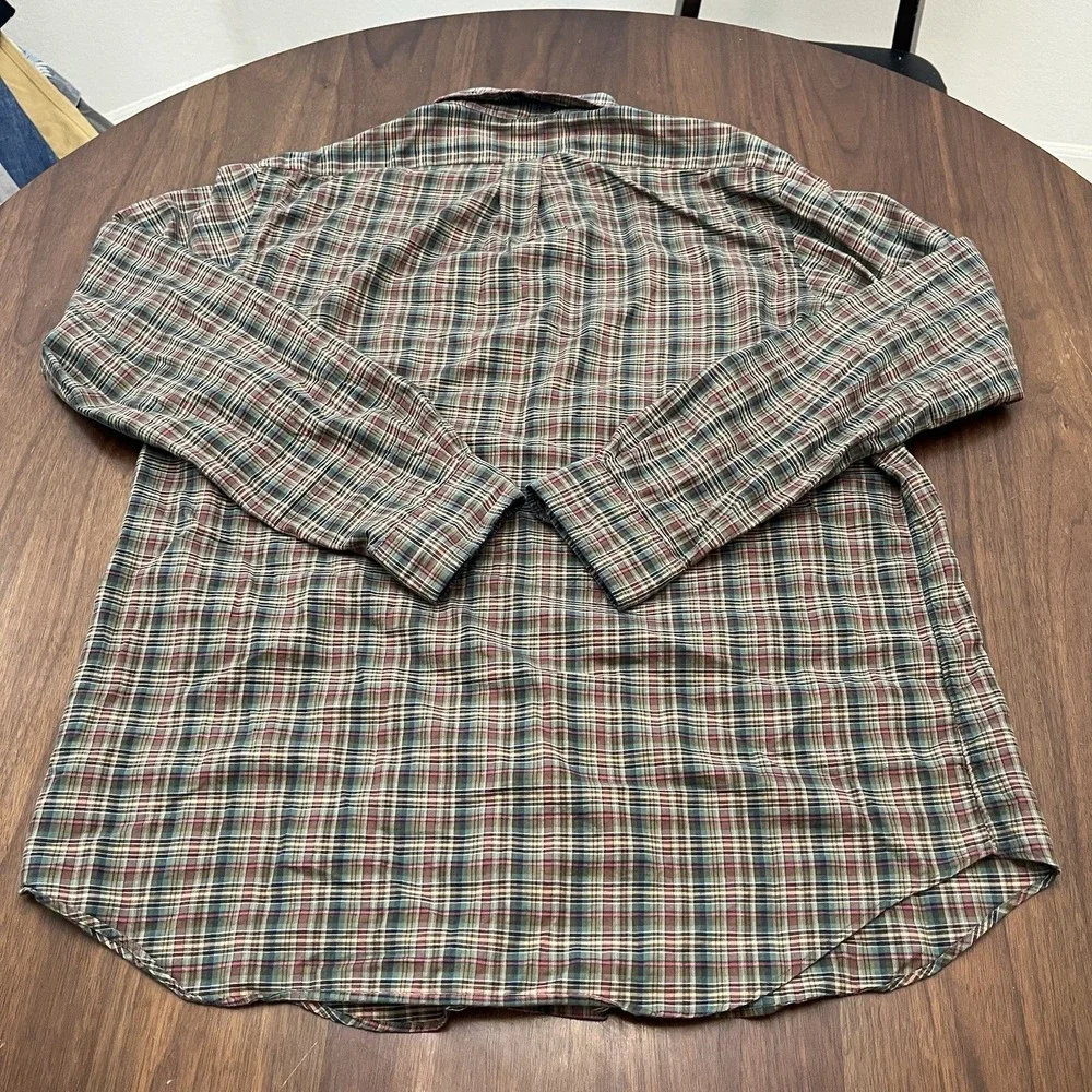 Polo Ralph Lauren Mens XL Classic Fit Green Plaid Flannel Button Down Shirt